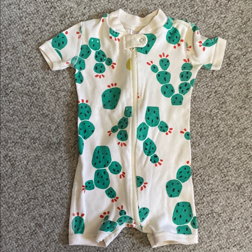 Hanna Andersson Green Cactus Print Kids Bodysuit